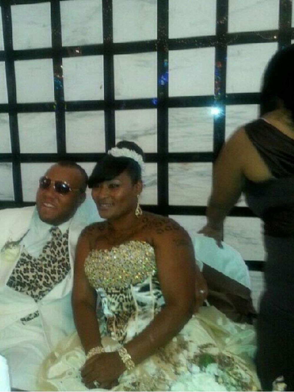 Beaded Leopard Print Wedding/Prom Ball Gown - Ivory & Leopard